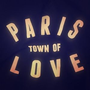 Zara: Paris Town of Love Navy Sweatshirt- M
